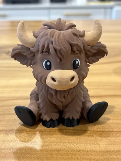 Cute Highland Cow - Free 3D Print Model - MakerWorld