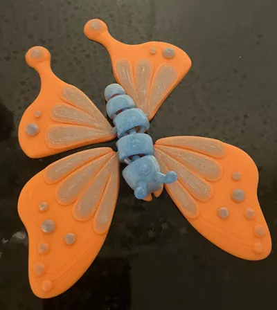 Sample Buttefly Ref Magnet Design Butterfly Refrigerator Magnet, Articulated, 4X2MM Magnet - Free 3D ...