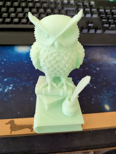 magic owl on books and inkwell by Mysstra hueforge 3Dart MakerWorld ...
