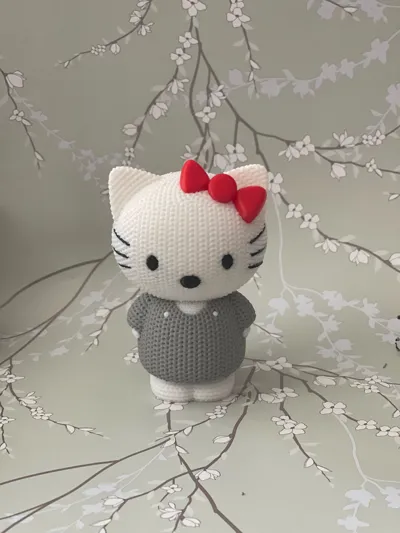 Knitted Hello Kitty by Hatya MakerWorld: Download Free 3D Models