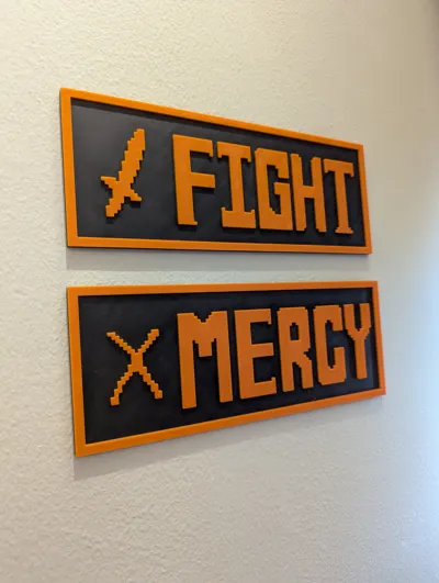 Undertale Mercy Button [Pixel Accurate] - Free 3D Print Model - MakerWorld