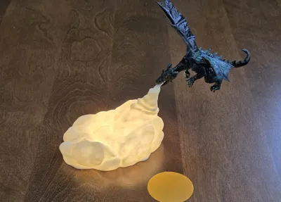 Dragon breathing fire lamp - Free 3D Print Model - MakerWorld