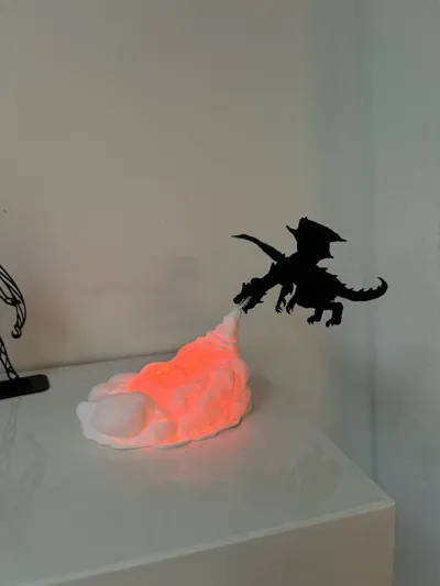 Dragon breathing fire lamp - Free 3D Print Model - MakerWorld