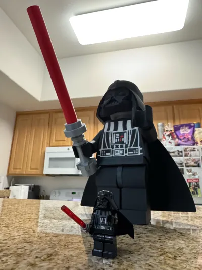 XXL Brick Darth Vader upscaled 500% Star Wars - Free 3D Print Model ...