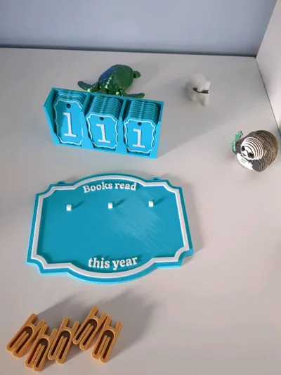 Books read this year up to 999 Counter - Free 3D Print Model - MakerWorld