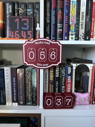 Books read this year up to 999 Counter - Free 3D Print Model - MakerWorld