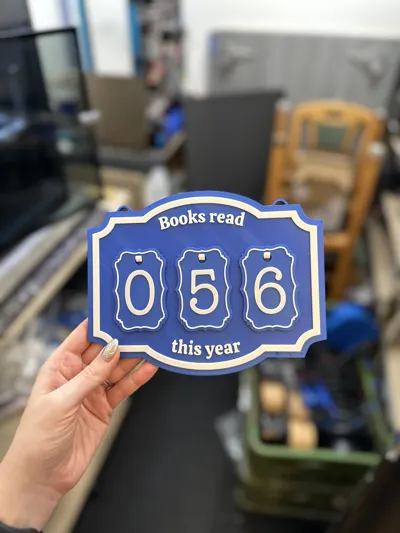 Books read this year up to 999 Counter - Free 3D Print Model - MakerWorld
