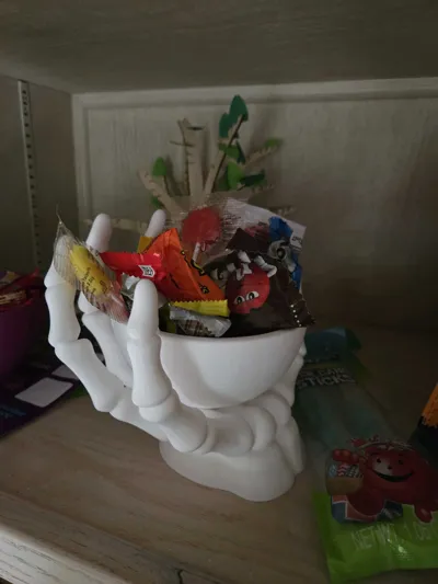 Skeleton Hand Candy Bowl - Free 3D Print Model - MakerWorld