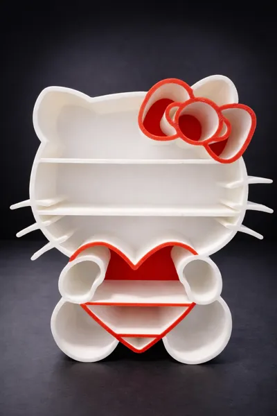 Hello Kitty heart shelf - Free 3D Print Model - MakerWorld