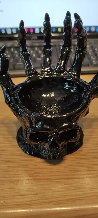 spooky skull halloween candy bowl - Free 3D Print Model - MakerWorld