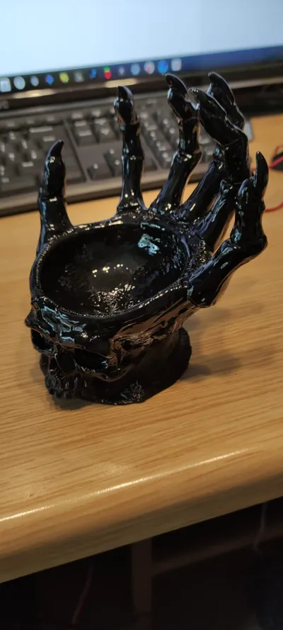 spooky skull halloween candy bowl - Free 3D Print Model - MakerWorld
