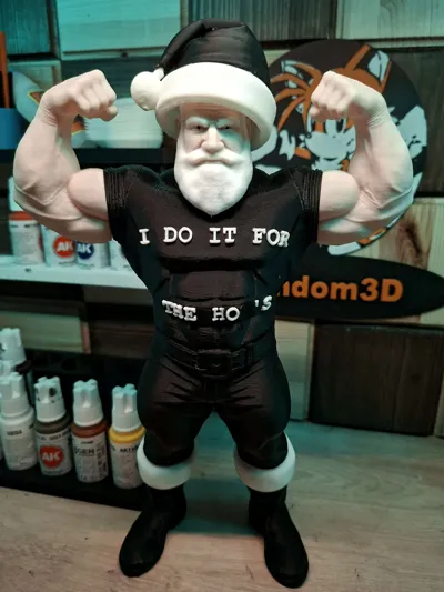 Funny Buff Santa 260mm - Multi-Part Holiday Figure - Free 3D Print ...
