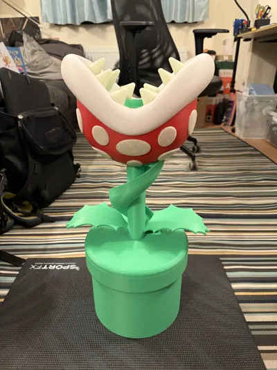 Mario Piranha Plant Large Spiral Piggy Bank by Llambda MakerWorld ...
