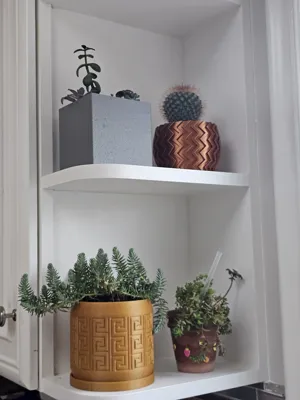 Aztec Pattern Debossed Planter Pot, with Drainage Holes, Drip Tray by ...