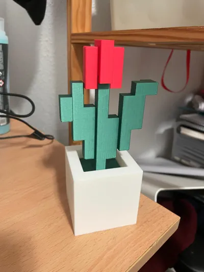 Minecraft Tulip Flower in Pot - Free 3D Print Model - MakerWorld