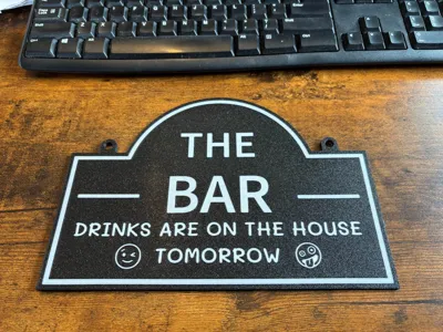 Bar Sign - Free 3D Print Model - MakerWorld