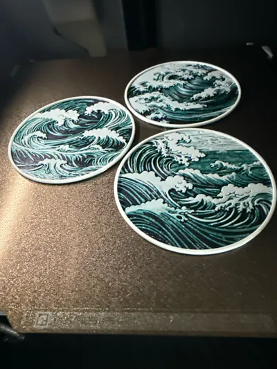 Wave Patterned Coaster Wave Coasters - Free 3D Print Model - MakerWorld