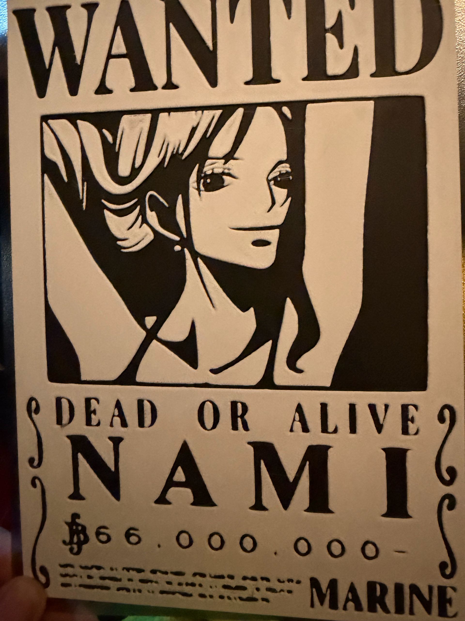 Nami Wanted Poster / 2 Colors - Free 3D Print Model - MakerWorld