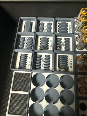 Gridfinity Coin Cell Battery Boxes with Labels Remixed by virpio ...