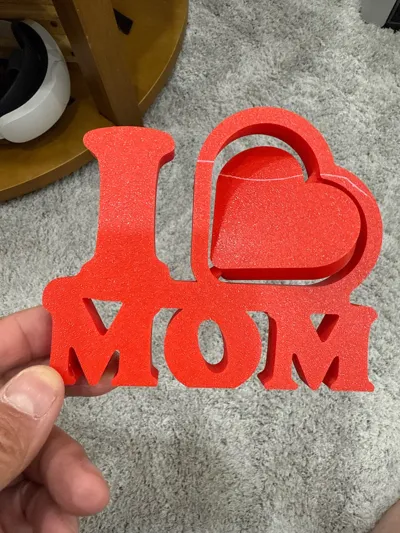 I ♡ Mom/Dad Sign with Spinning Heart - Free 3D Print Model - MakerWorld