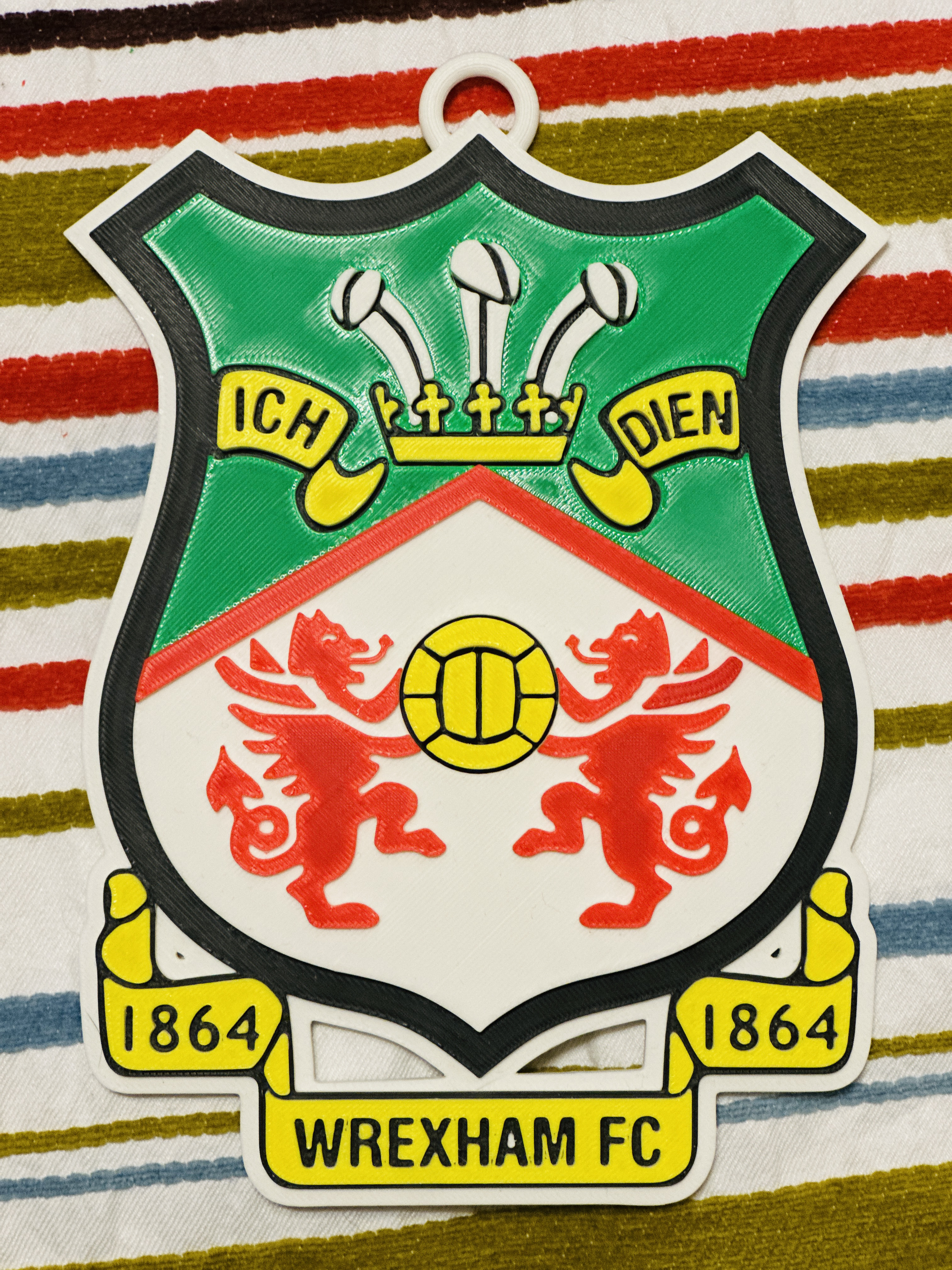 WREXHAM FC 3D Logo 180mm series - Free 3D Print Model - MakerWorld, image size:3024x4032