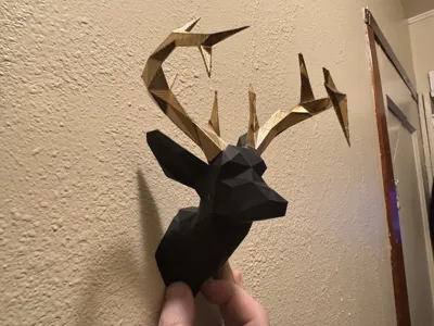 Low Poly Deer Head A1 mini version Remixed by Youbobblue - MakerWorld