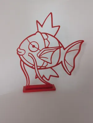 Magikarp Pokemon line art by 3DPrintastica - MakerWorld