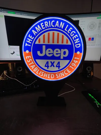 Jeep American Legend Light Box (Shop Art) by Rubicon - MakerWorld