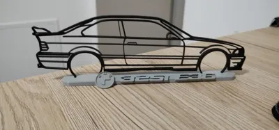 BMW E36 325I - SILHOUETTE + BASE by JC3DESIGN - MakerWorld