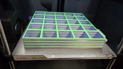 Gridfinity 5x5 Superlight Base Stacked 8 Levels - Free 3D Print Model ...