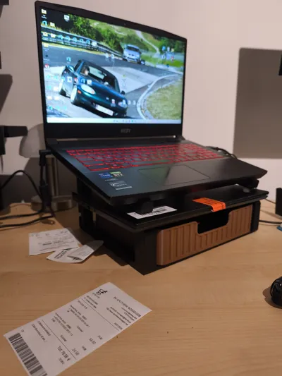 Double laptop stand with a drawer organiser by magic_chestnut ...
