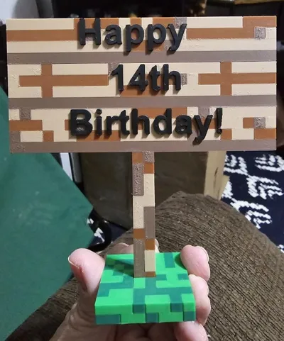 Minecraft Sign - Make Your Own [With Grass Base] by Dotted Lines ...