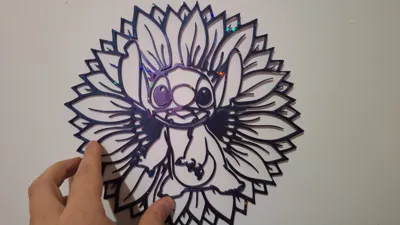 Deco Stitch with flower background - Free 3D Print Model - MakerWorld