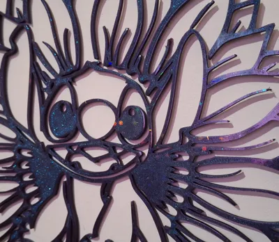 Deco Stitch with flower background - Free 3D Print Model - MakerWorld