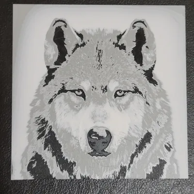 Grey Wolf (hueforge) by briankstan MakerWorld: Download Free 3D Models