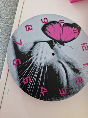 Wall / Desk Clock Kitty with butterfly HueForge - Free 3D Print Model ...