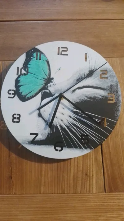 Wall / Desk Clock Kitty with butterfly HueForge - Free 3D Print Model ...