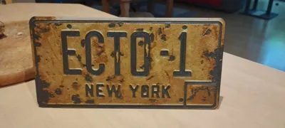 4 color HueForge Ghostbusters Ecto 1 License Plate by a vdh 1983