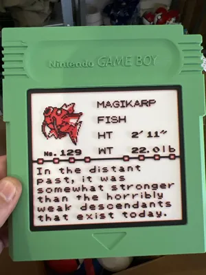 Magikarp Gameboy Pokemon Pokedex Magikarp by CraftyFox3D - MakerWorld