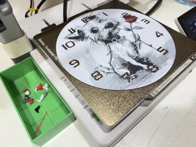 Wall / Desk Clock Terrier with a rose HueForge Remixed by cP3D ...