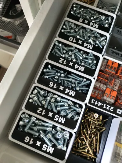 Metric Bolt, Nut, Gridfinity bins with labels by Longracks Labs ...
