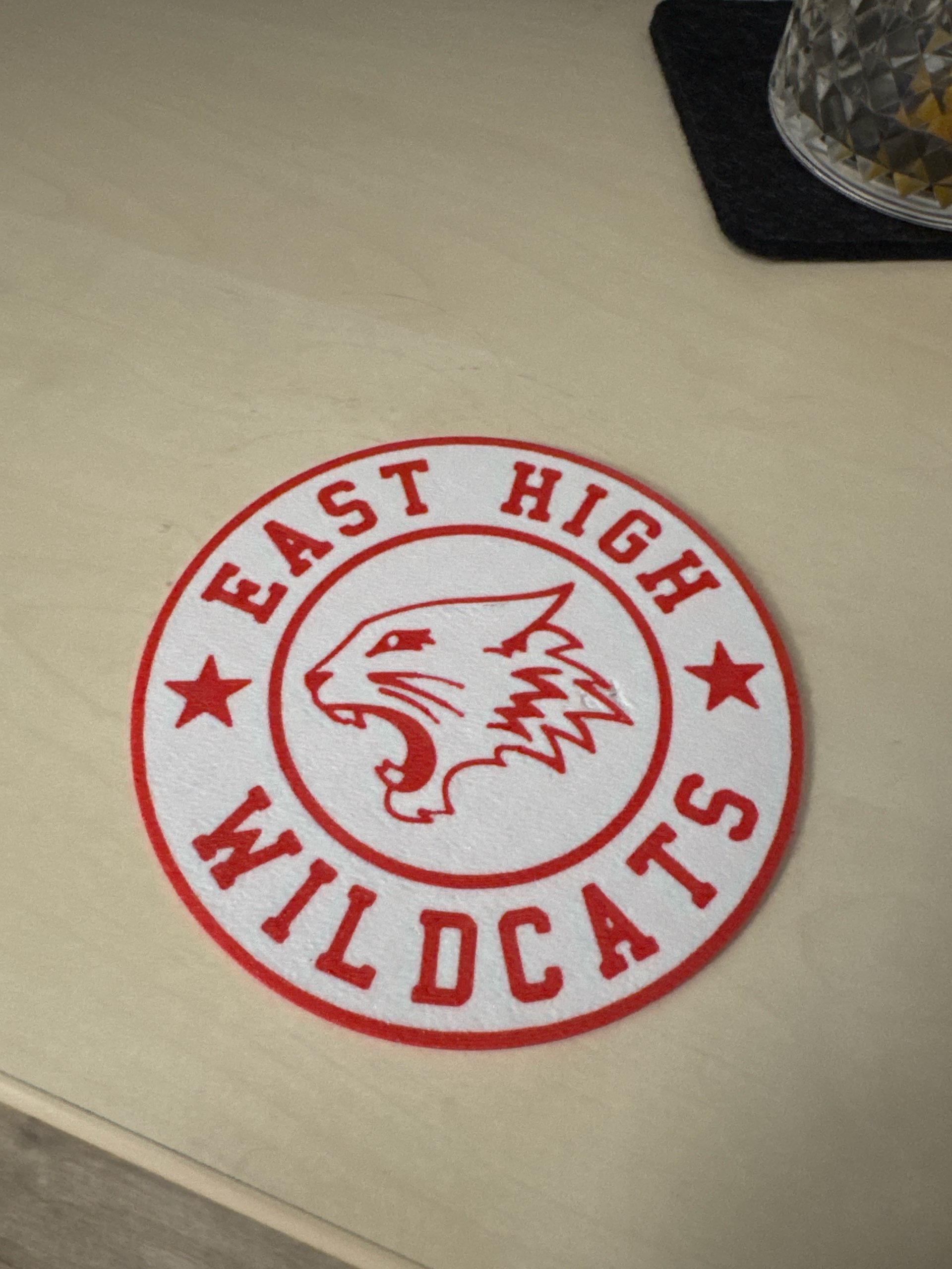 High School Musical East High Wildcats Coaster - Free 3D Print Model -  MakerWorld, image size:1920x2560