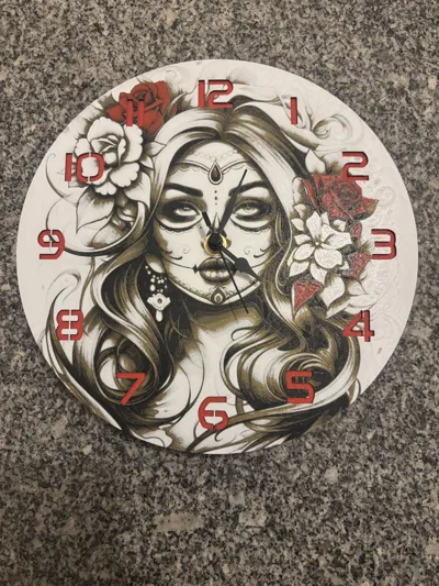 Wall / Desk Clock Chicano Girl by cP3D MakerWorld: Download Free 3D Models