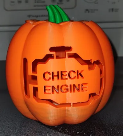 Check Engine Light Pumpkin by The Austin Zombie - MakerWorld