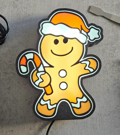 Target Led Gingerbread Gingerbread Man Lightbox LED Lamp by Magic Studio 3D - MakerWorld