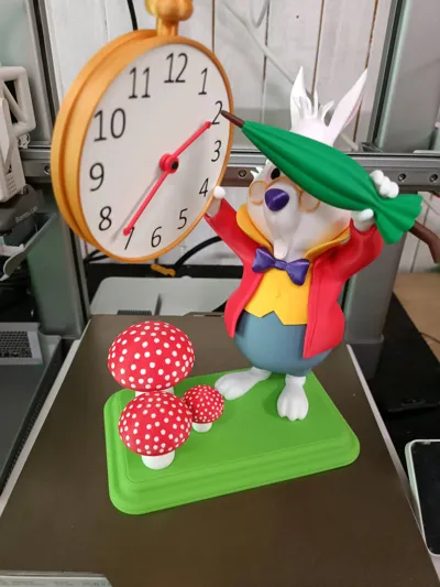 Machachev Rabbit Clock White Rabbit Clock Remixed by mcmaven MakerWorld: Download Free 3D Models