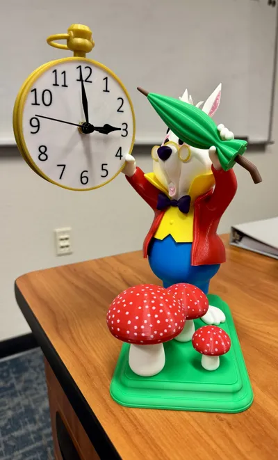 Machachev Rabbit Clock White Rabbit Clock Remixed by mcmaven MakerWorld: Download Free 3D Models