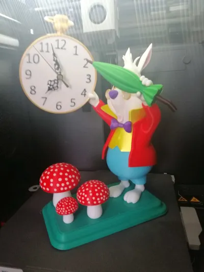 Machachev Rabbit Clock White Rabbit Clock Remixed by mcmaven MakerWorld: Download Free 3D Models