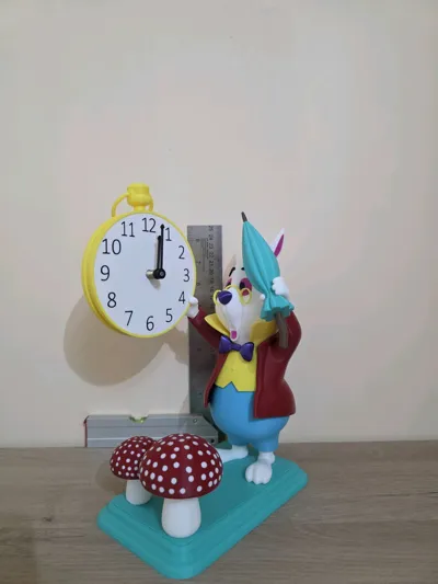 Machachev Rabbit Clock White Rabbit Clock Remixed by mcmaven MakerWorld: Download Free 3D Models