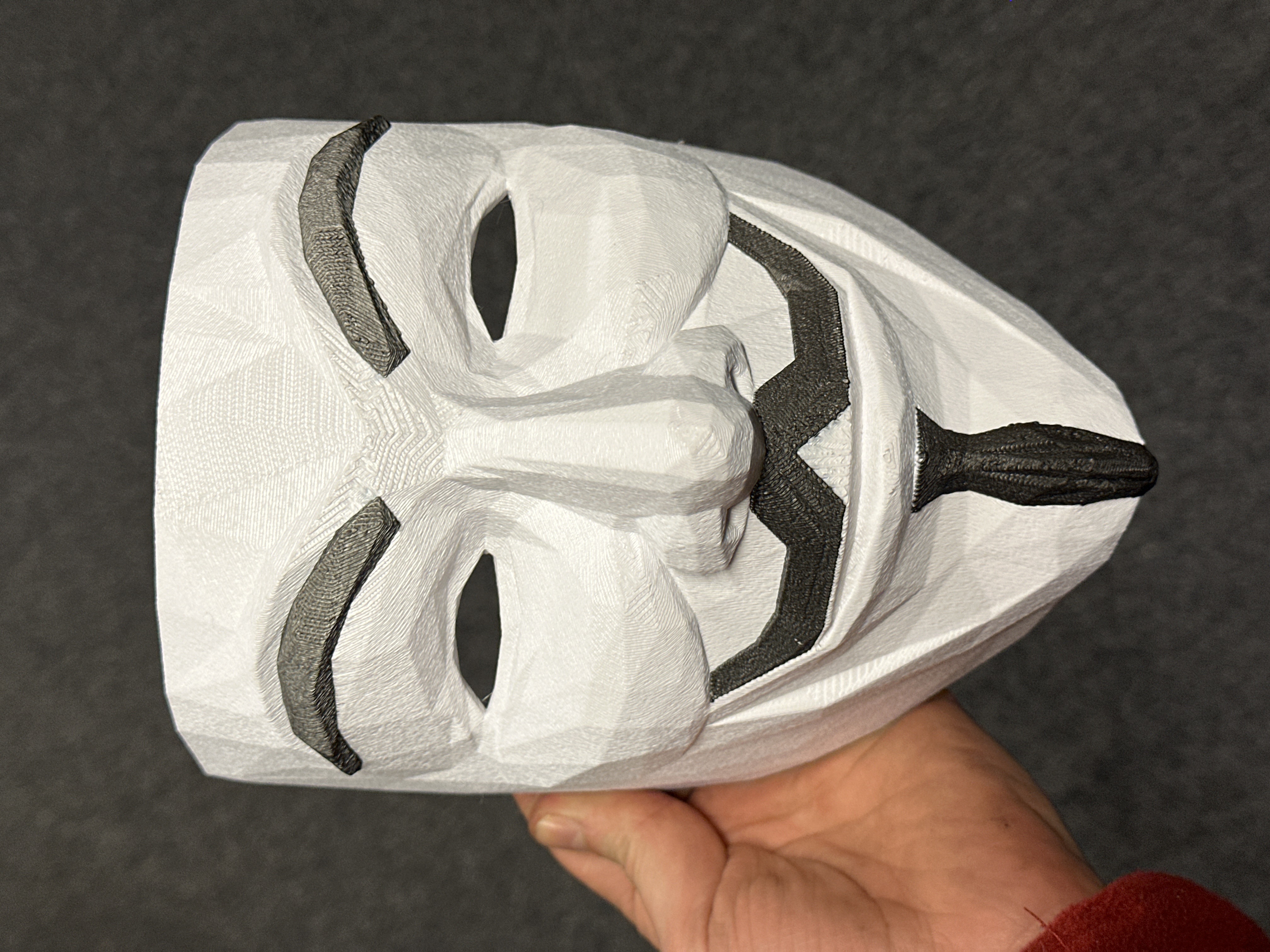 Máscara de Guy Fawkes - Anónimo - ¡Tamaño Real! - Modelo de impresión 3D  gratuito - MakerWorld, image size:3024x4032